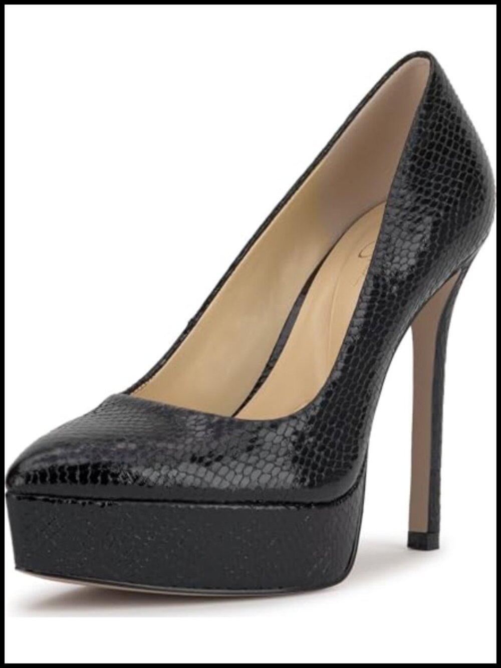Jessica Simpson Sinelia Faux Leather Stiletto Heels Pumps Platform
